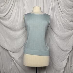 Preppy Coquette Fairy Versailles Light Blue Sleeveless Knit Top (L)